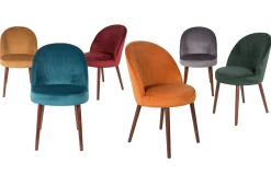 Zuiver Retro Esszimmerstuhl Barbara Samt Grau